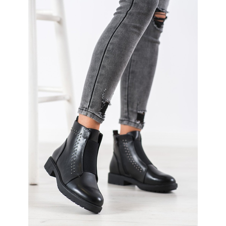 Sergio Leone Bequeme Stiefel mit Gummizug schwarz 2