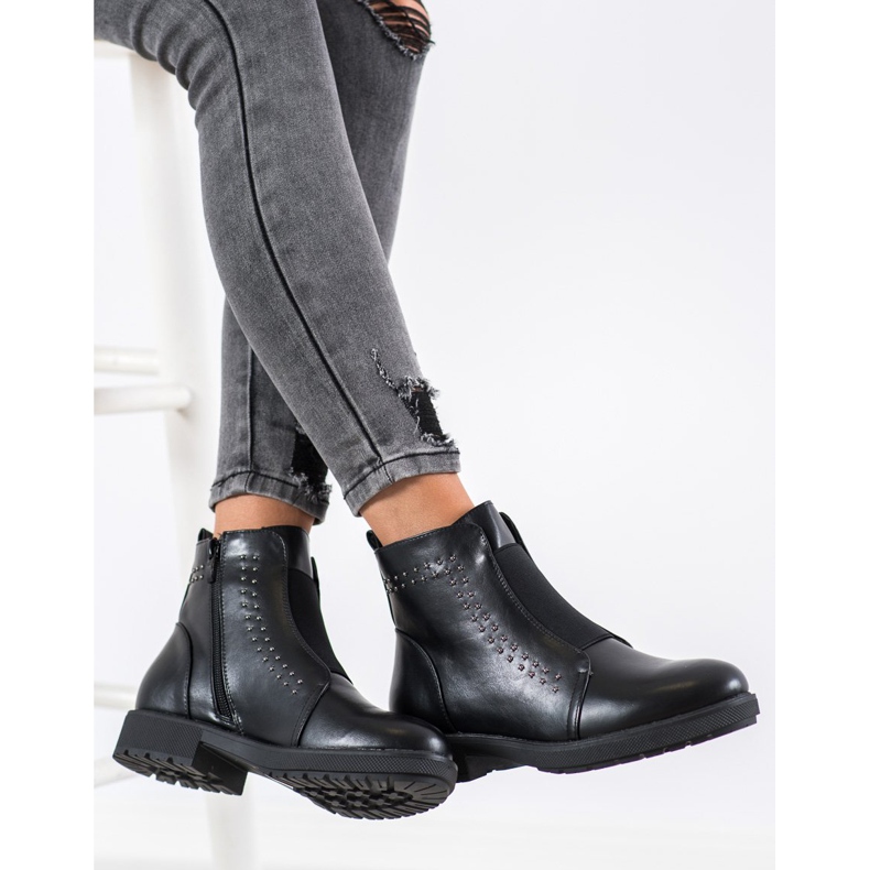 Sergio Leone Bequeme Stiefel mit Gummizug schwarz 1