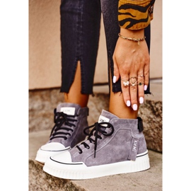 Damen Sport Lederschuhe GOE Grau GG2N3079 braun 1