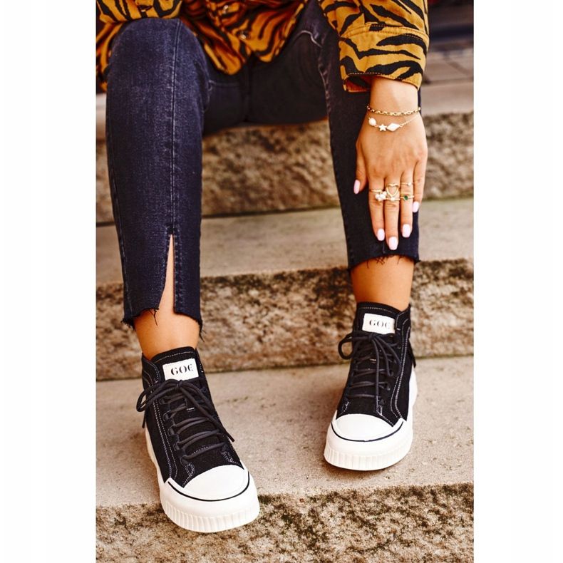 Damen Sport Lederschuhe GOE Schwarz GG2N3062 2