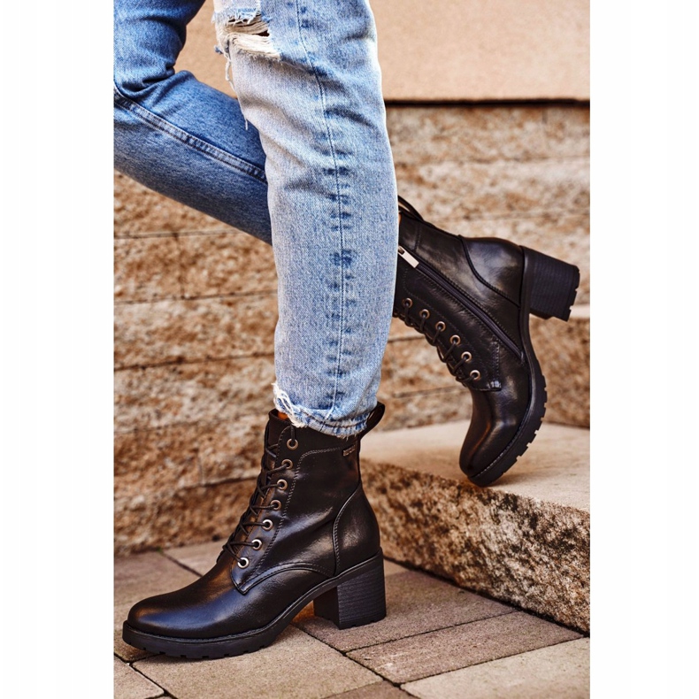 Vinceza Damenstiefel mit Absatz Black Fiber Warm schwarz 1