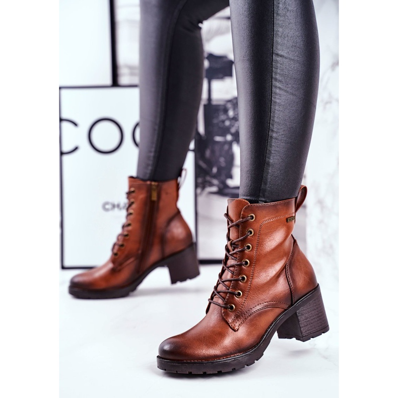 Vinceza Damenstiefel auf High Heel Brown Fiber braun 2