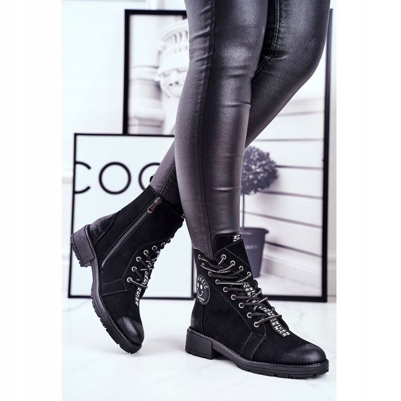 Vinceza Schwarze warme Stiefel für Damen Aspen 1