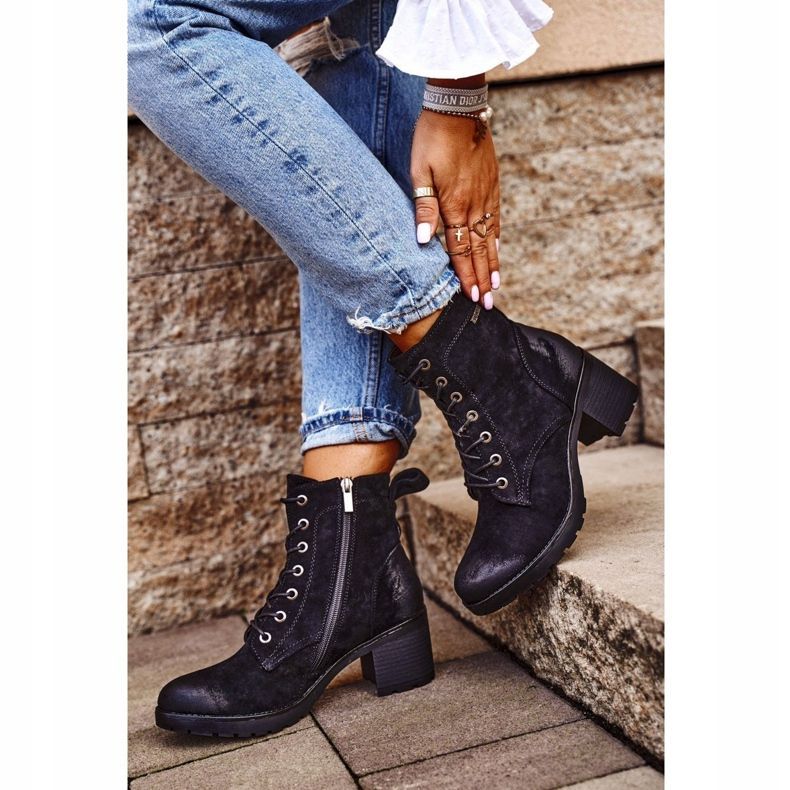 Vinceza Schwarze warme Stiefel für Damen mit Absatz Vertigo 1