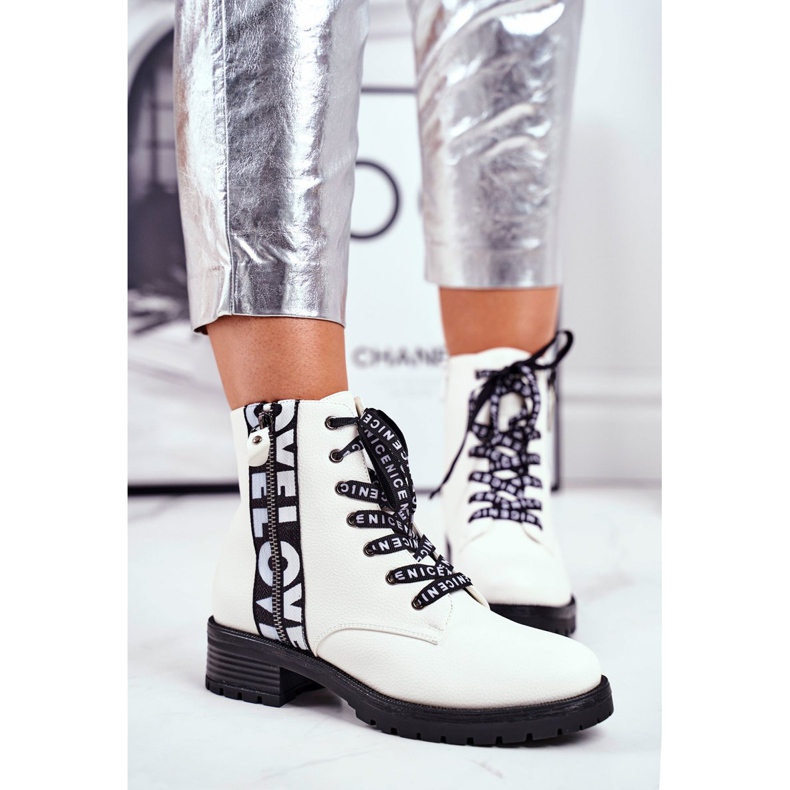 Vinceza Damenstiefel Weiß Verso schwarz 2