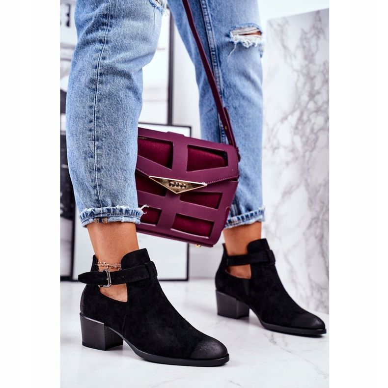 Vinceza Damenstiefel mit hohem Absatz mit Cut-outs Schwarz Sizilien 1