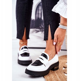 PV3 Damen Brogues Loafer Leder Weiß Visconi 3136042 schwarz 1