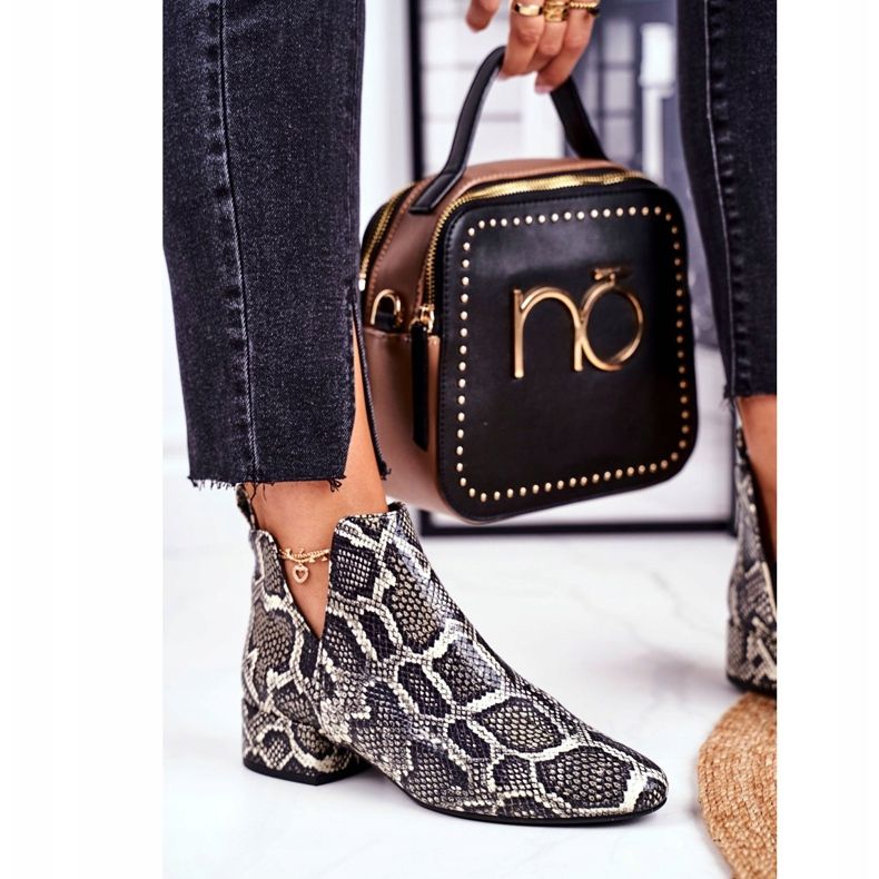 PV3 Damenstiefel mit Cut-outs, Leder Visconi 2625804 grau 2