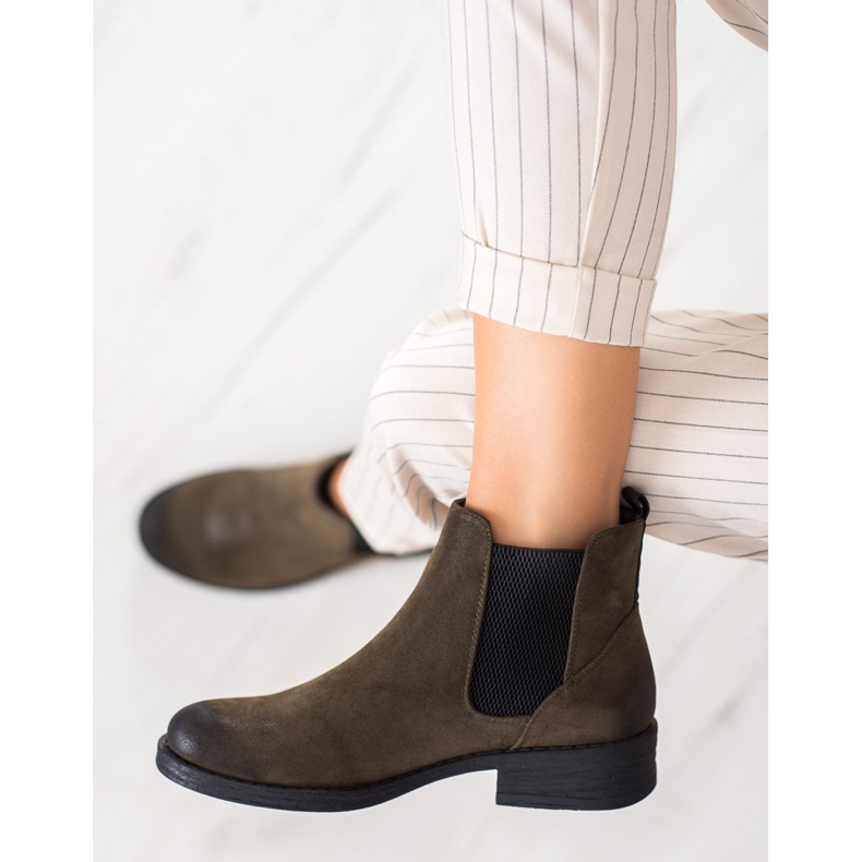 Sergio Leone Modische Chelsea-Boots grün 2