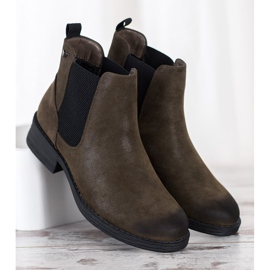 Sergio Leone Modische Chelsea-Boots grün 1