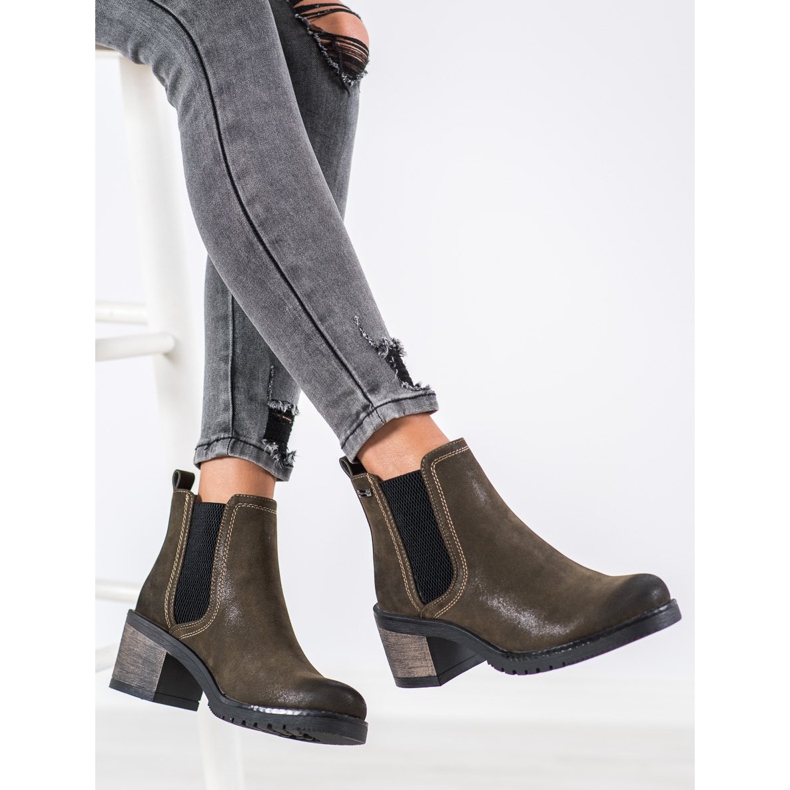 Sergio Leone Stylische Chelsea-Boots grün 1