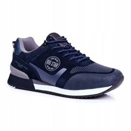 Herren Sportschuhe Sneakers Big Star Navy Blau GG174547 marineblau grau 1