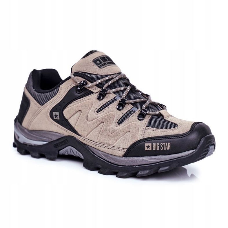 Herren Trekkingschuhe Big Star Outdoor GG174281 beige schwarz grau 1