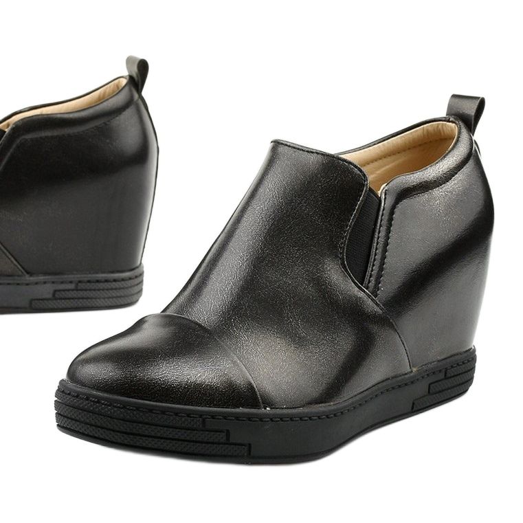 Schwarze Keilstiefel TL-12 1