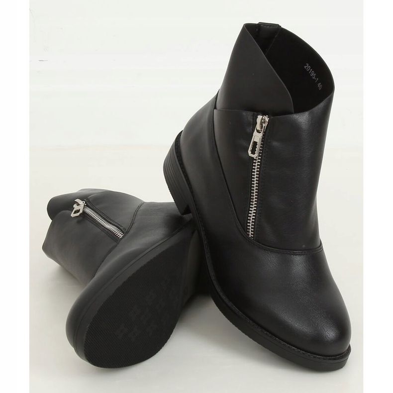 Schwarze Damenstiefel 20195-1 Schwarz 1