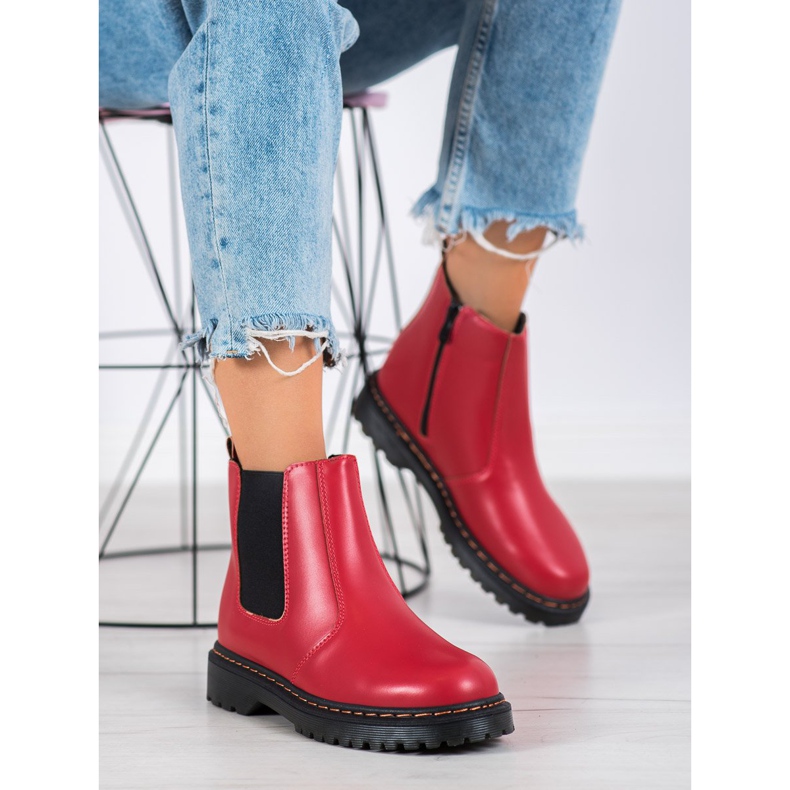 SHELOVET Chelsea-Boots auf der Plattform rot 2