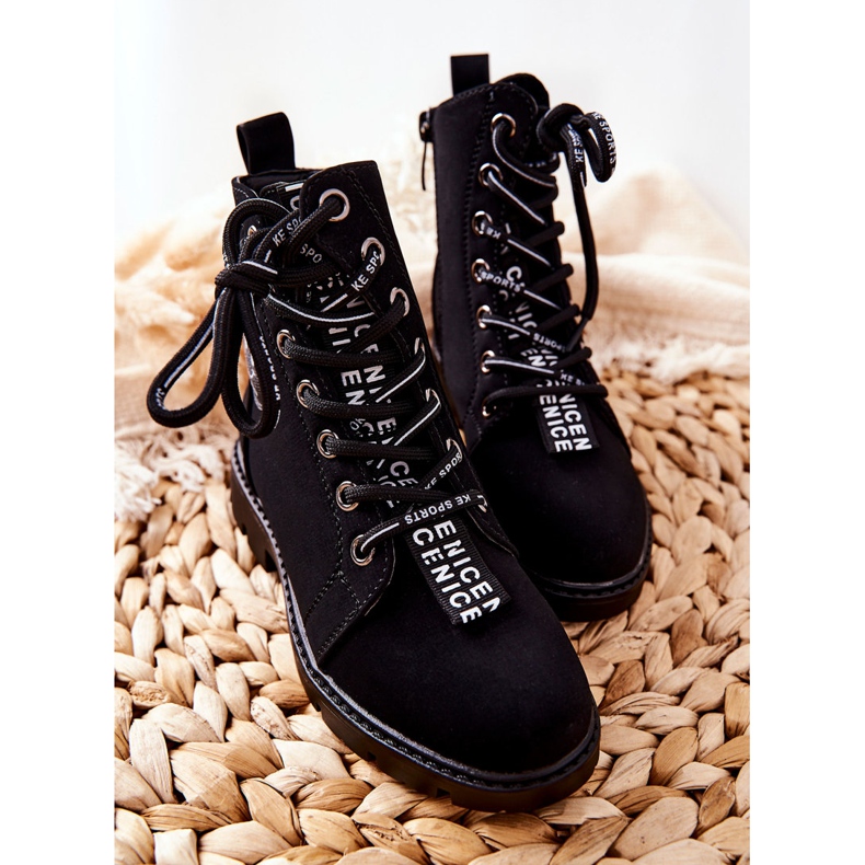 Vinceza Kinderstiefel Workers Schwarz Mini Aspen 1