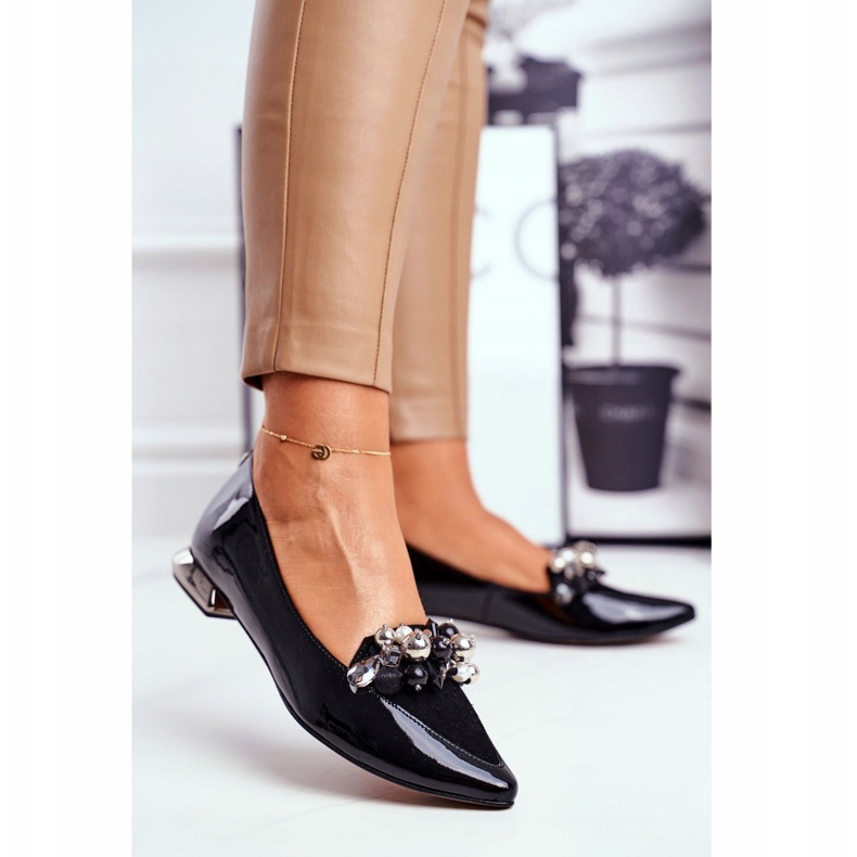 Damen Ballerinas Laura Messi Leder Schwarz 2157 1