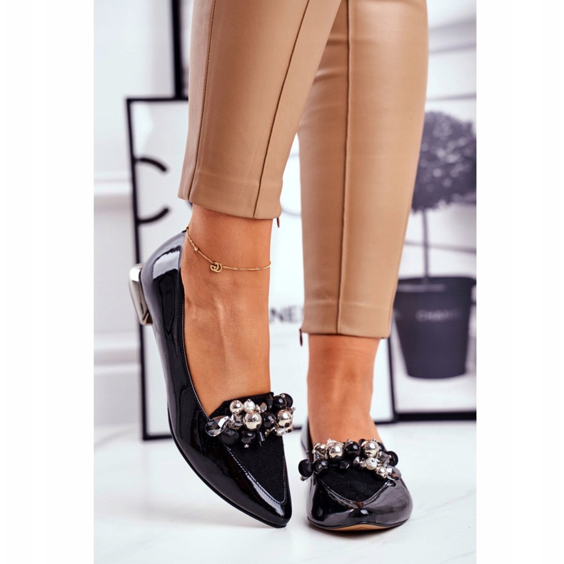 Damen Ballerinas Laura Messi Leder Schwarz 2157 2