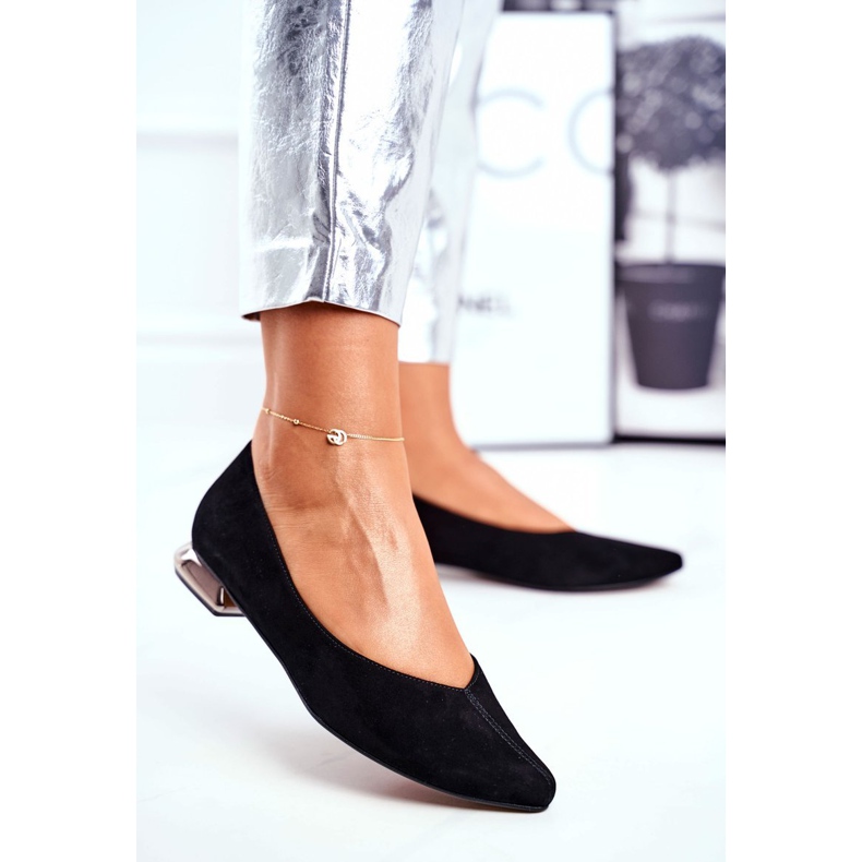 Damen Ballerinas Laura Messi Leder Schwarz 2149 1