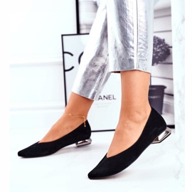 Damen Ballerinas Laura Messi Leder Schwarz 2149 2