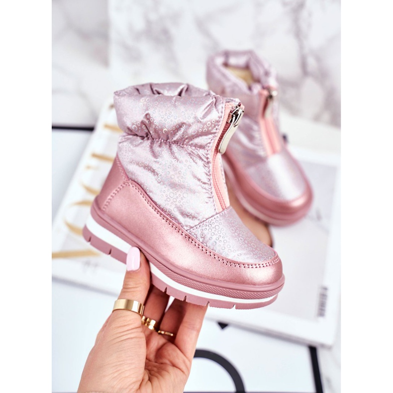 WEESTEP Kinder-Schneestiefel mit Wollrosa-Blasen gewärmt 1