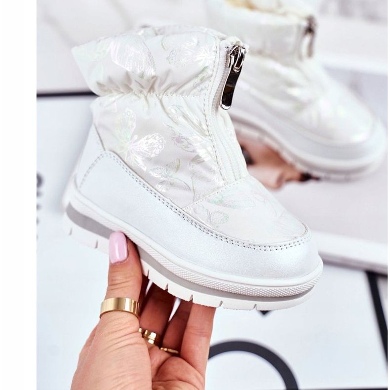 WEESTEP Warme Kinder-Schneestiefel aus Wolle White Bubbles weiß 2