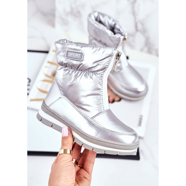 WEESTEP Warme Schneestiefel aus Wolle für Kinder Silver Bubbles silber- 1