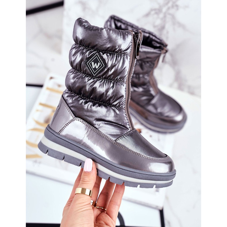 WEESTEP Kinder-Schneestiefel mit Wolle gewärmt Dunkelgrau Mumm 1