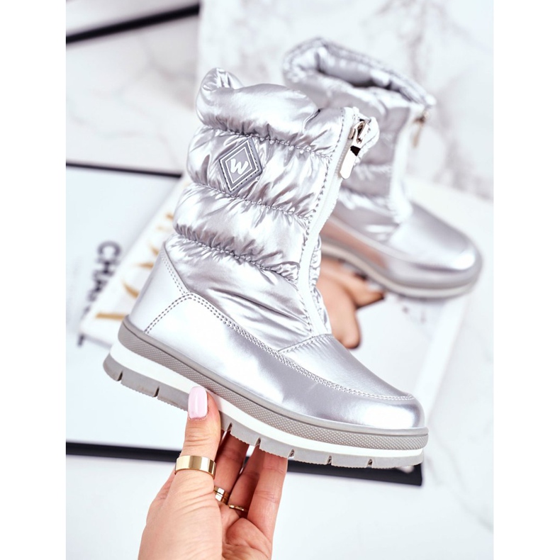 WEESTEP Warme Schneestiefel aus Wolle für Kinder Silber Mumm silber- 1