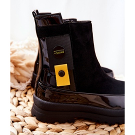 Apawwa Schwarze Lackstiefel aus Wildleder für Kinder My Lovely 1