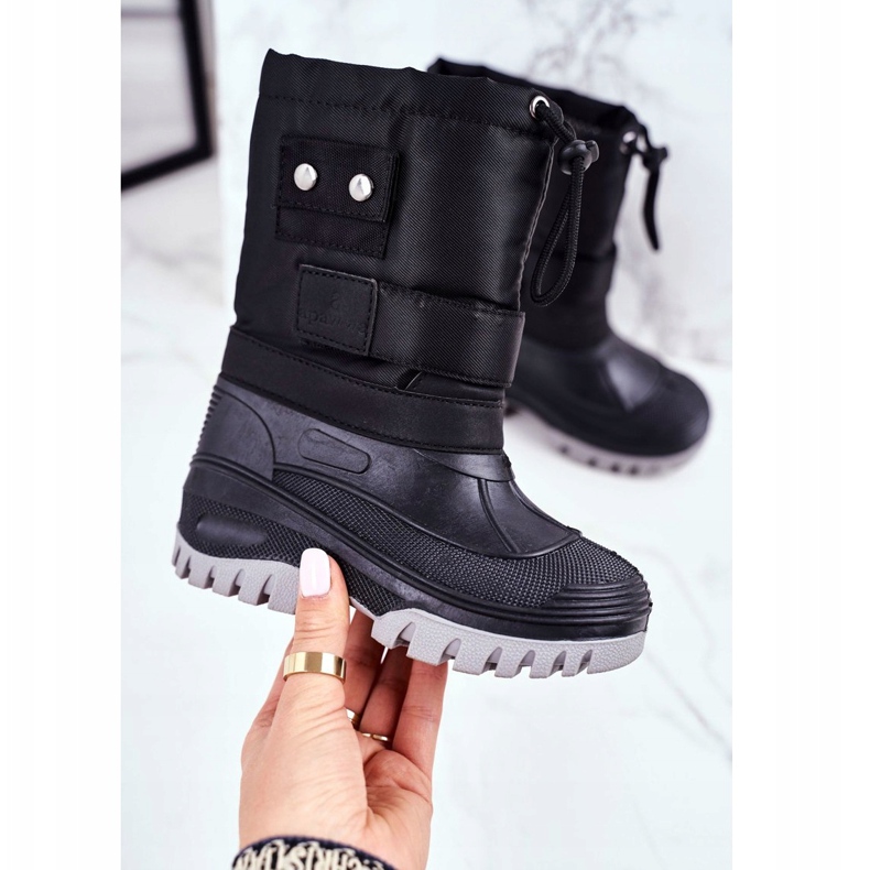 Apawwa Schneestiefel mit Fellisolierung für Kinder Schwarz Heißer Winter 1