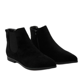 Schwarze flache Stiefeletten von Myron 2