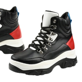 Schwarze Turnschuhe bunt Neamelira weiß rot 1