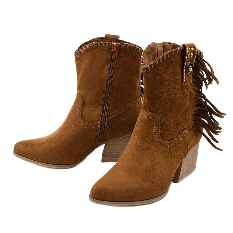 Braune Cowboystiefel aus Wildleder von Lamimeila 2