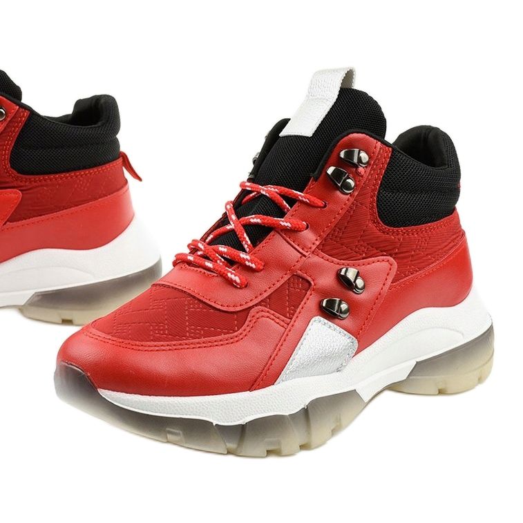 Roter modischer Sport-Sneaker aus Öko-Leder Donatella schwarz 1