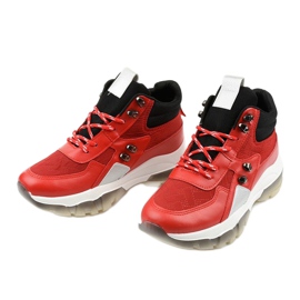 Roter modischer Sport-Sneaker aus Öko-Leder Donatella schwarz 2