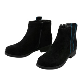 Schwarze flache Stiefel Thelsys isolierte Stiefel blau 2