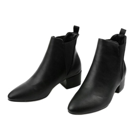 Schwarze Stiefeletten mit Gummizug von Lucency 2