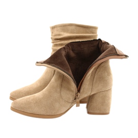 M.Daszyński Beige Wildlederstiefel MR2025-10 3