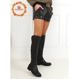 Schwarze Stiefel für Damen J19-36 Schwarz 1