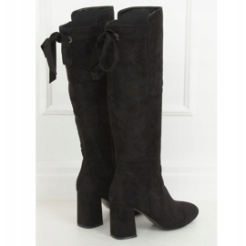 Schwarze Stiefel mit hohen Absätzen J19-65 Schwarz 1