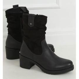 Schwarze Stiefel mit hohen Absätzen J19-51 Schwarz 1