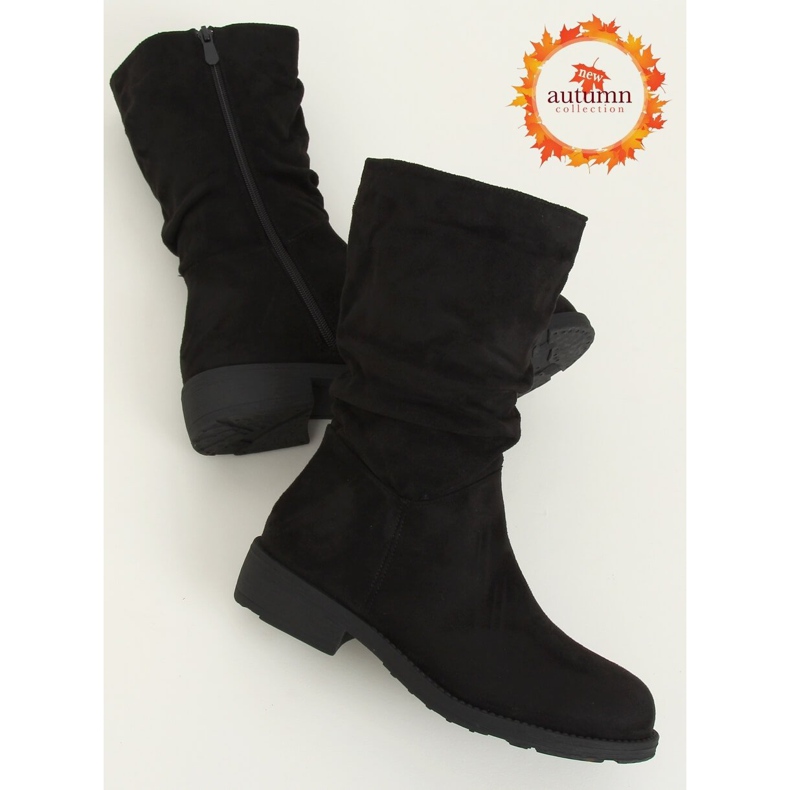 Schwarze Damen Kurzstiefel CH1908 Schwarz 1