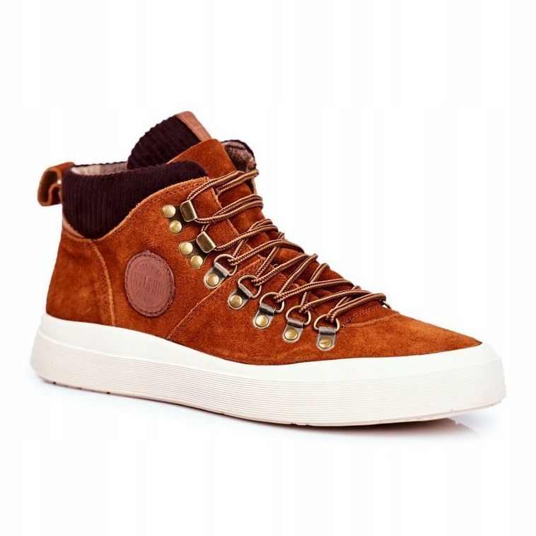 Herren Leder Sneaker Big Star Camel GG174332 braun mehrfarbig 1