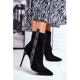 GOE Damen Stiefel auf High Heel Wildleder Schwarz GG2N3005 2