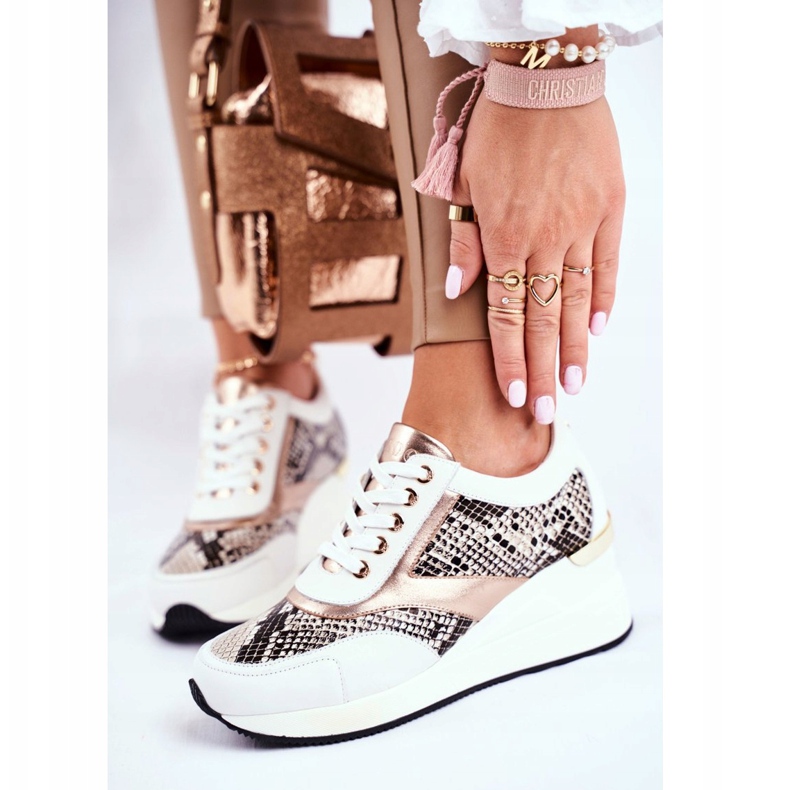 GOE Damen Sportschuhe Sneakers Weiß Leder GG2N3045 mehrfarbig 2