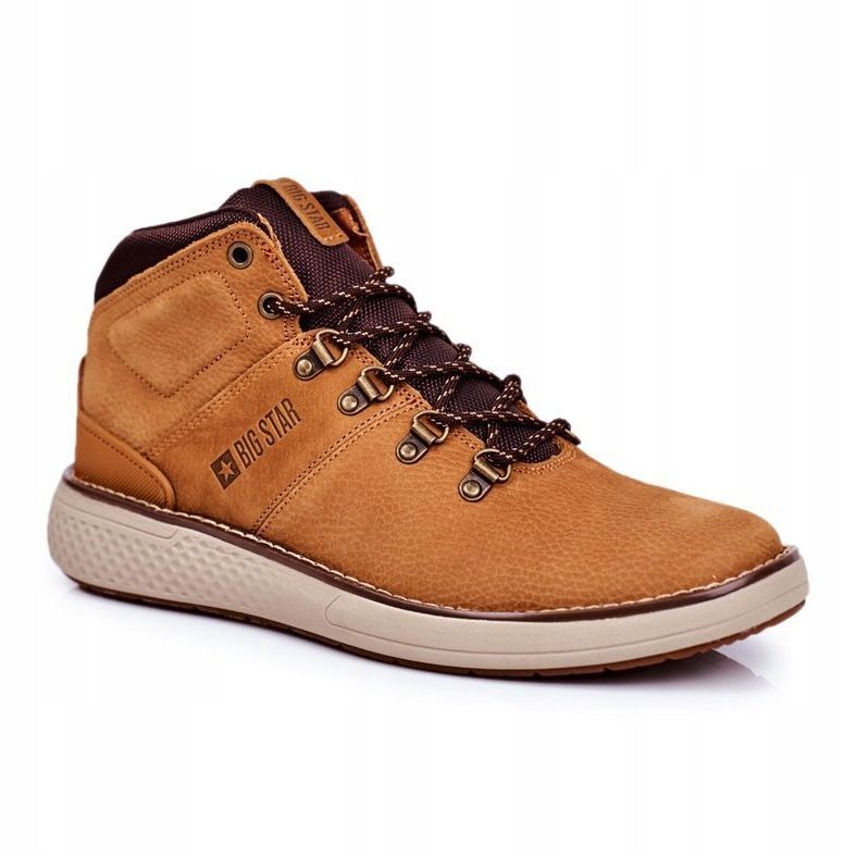 Herren Leder Trekker Boots Big Star Camel GG174491 braun mehrfarbig 1