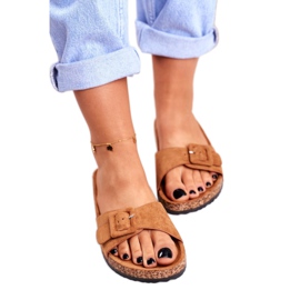 BUGO Damen Braun Hausschuhe Schnalle verstellbar Rosaline 3