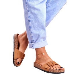 BUGO Damen Braun Hausschuhe Schnalle verstellbar Rosaline 2